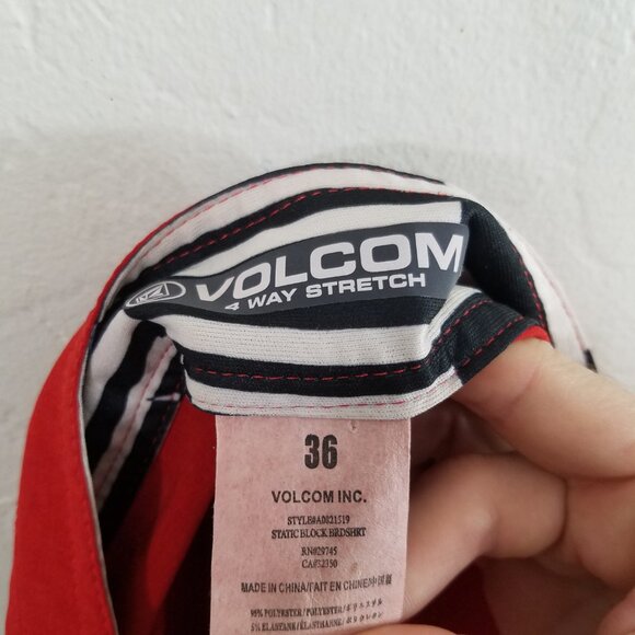 Volcom Men's Shorts Red Size 36 - Picture 6 of 6